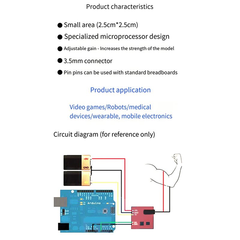 وحدة استشعار كهربائية للعضلات  - مراجعة Muscle Sensor Emg وسعره