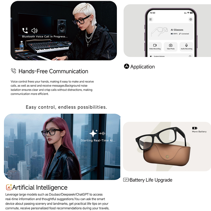 نظارات ذكية 2026 من الجلد الأص - مراجعة Smart Glasses Lens وسعره